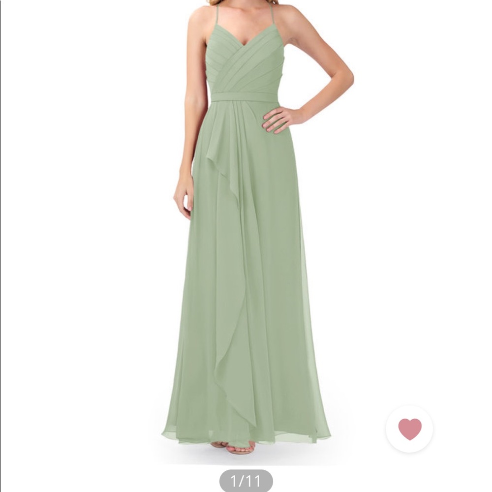 Azazie Dawn bridesmaid dress dusty sage
